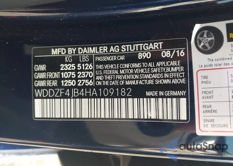 2017 Mercedes-Benz E 300 from USA, damaged, VIN WDDZF4JB4HA109182